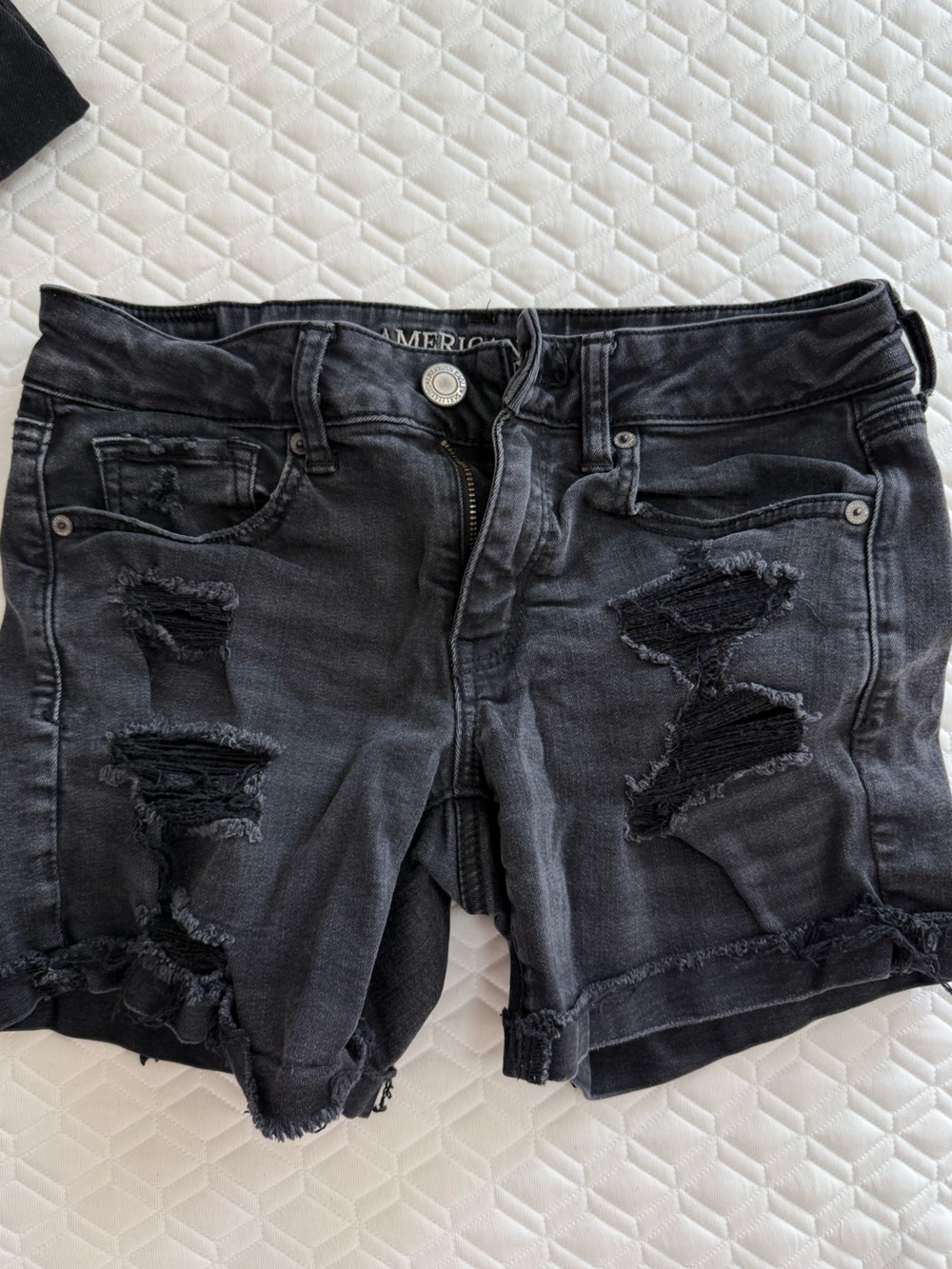 American Eagle Outfitters Black Washed Denim Shorts